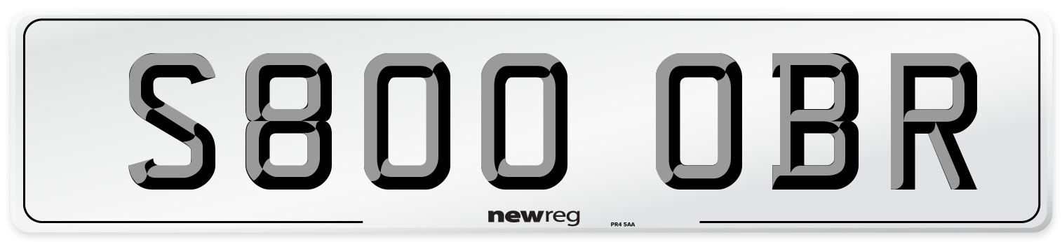 S800 OBR Number Plate from New Reg
